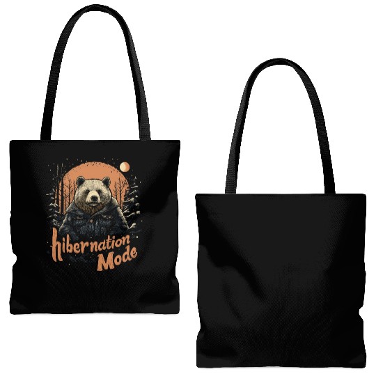 Hibernation Mode Brown Bear Tote Bags (AOP)
