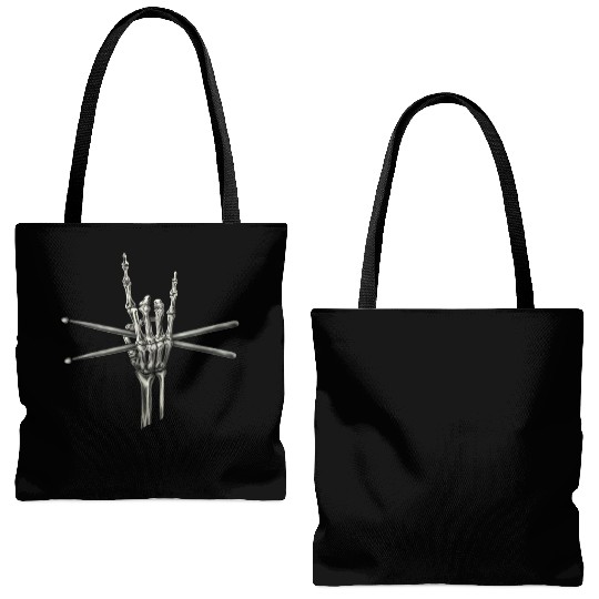 Skeleton Hand Drumsticks Tote Bags (AOP)