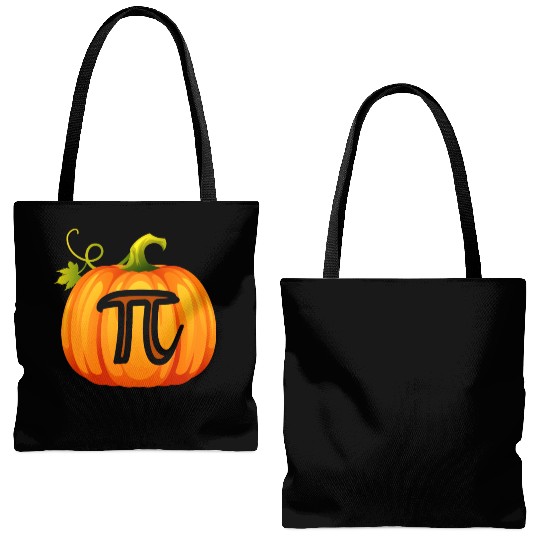Pumpkin Pi Math Halloween Thanksgiving Pie Day Tote Bags (AOP)