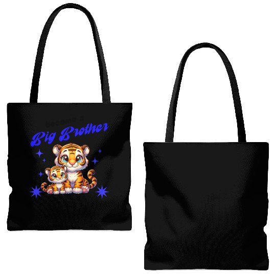 Soon I'll Be A Big Brother Sweet Tiger Brother Tote Bags (AOP)