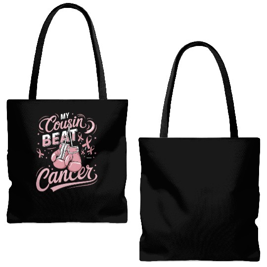 My Cousin Beat Cancer Breast Cancer Awareness Tote Bags (AOP)