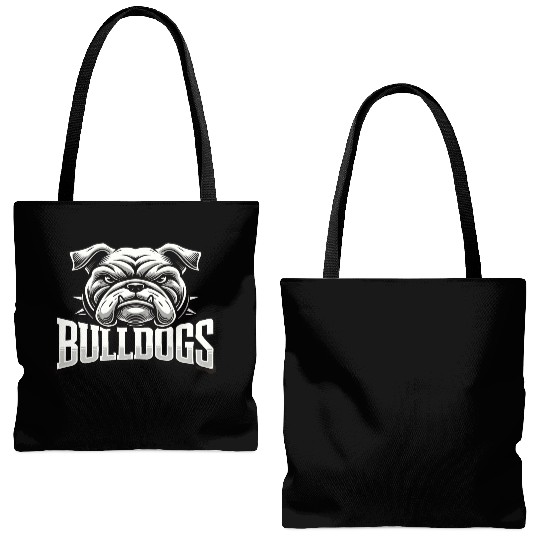 Bulldogs Mascot Back To School Team Spirit Tote Bags (AOP)