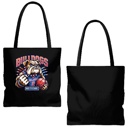 Bulldogs Mascot Back To School Team Spirit Tote Bags (AOP)