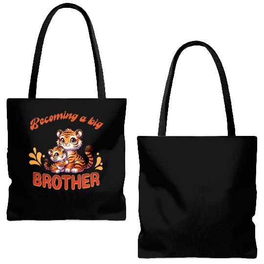 Soon I'll Be A Big Brother Sweet Tiger Brother Tote Bags (AOP)