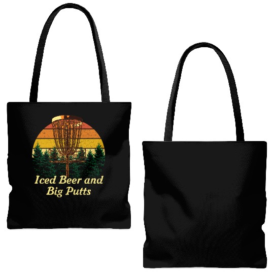Iced Beer and Big Putts Disc Golf Beer Lover Golfe Tote Bags (AOP)