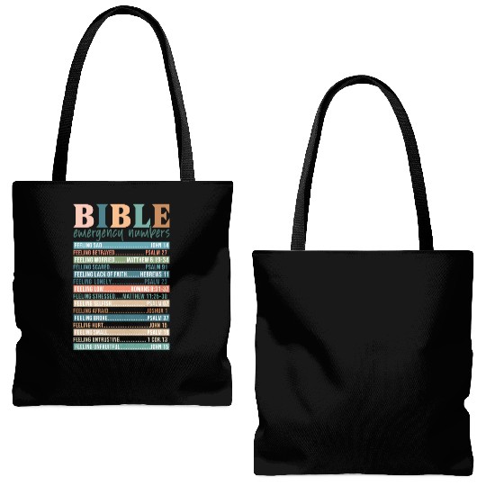 Bible Emergency Numbers Tote Bags (AOP)