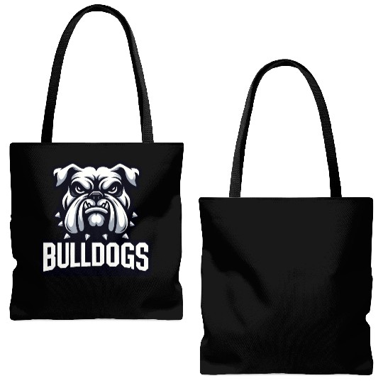 Bulldogs Mascot Back To School Team Spirit Tote Bags (AOP)