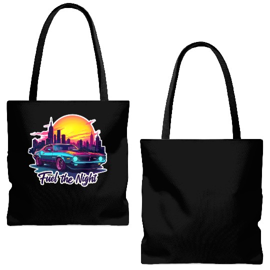 Cyberpunk Muscle Car Tote Bags (AOP)