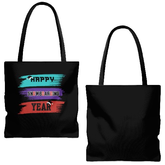 Happy Snowboarding Year Winter Tote Bags (AOP)