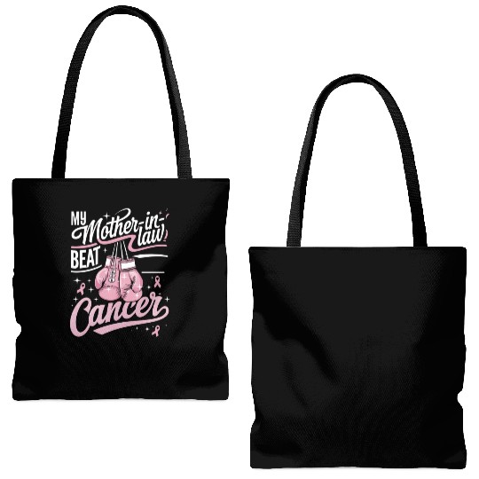 My Mother-In-Law Beat Cancer Breast Cancer Tote Bags (AOP)