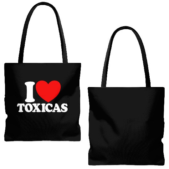 I Love Toxicas Red Heart Toxic Latinas Men'slove t Tote Bags (AOP)