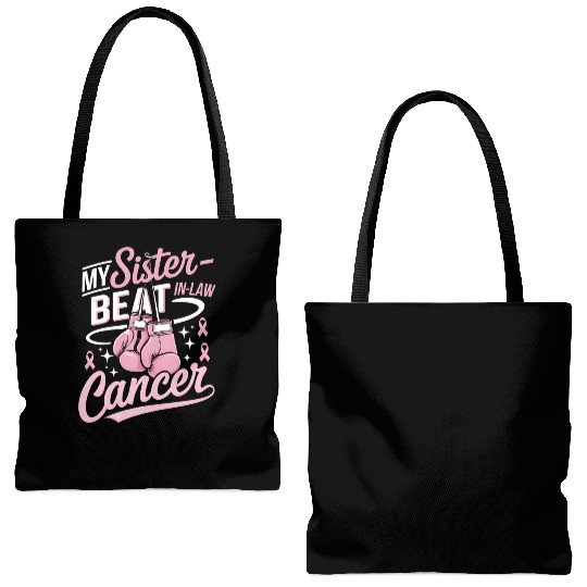 My Sister-In-Law Beat Cancer Breast Cancer Tote Bags (AOP)
