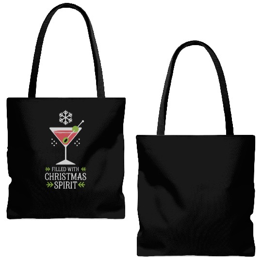 Filled With Christmas Spirit Festive Cocktail Tote Bags (AOP)