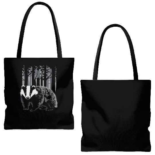 Cottagecore Forest Badge Scene Tote Bags (AOP)