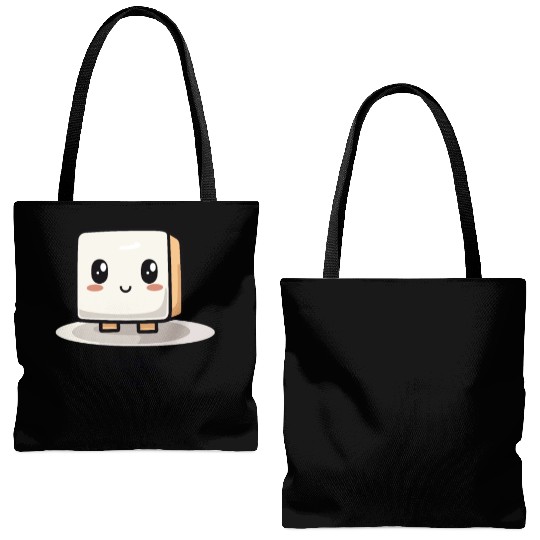 Cute Chibi Kawaii Tofu Tote Bags (AOP)