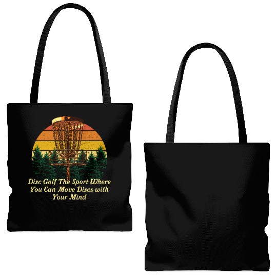Move Discs with Your Mind Funny Disc Golf Humor Go Tote Bags (AOP)