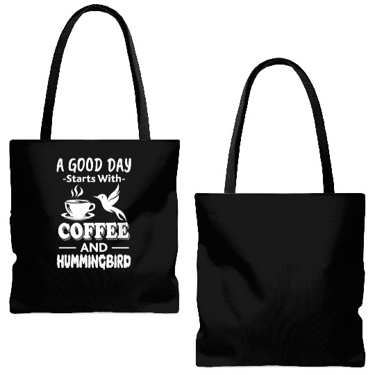 A Good Day Starts With Coffee And Hummingbird Tote Bags (AOP)