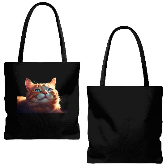 A Cute Orange Cat Tote Bags (AOP)