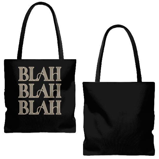 Blah Blah Blah Retro Vibes Tote Bags (AOP)
