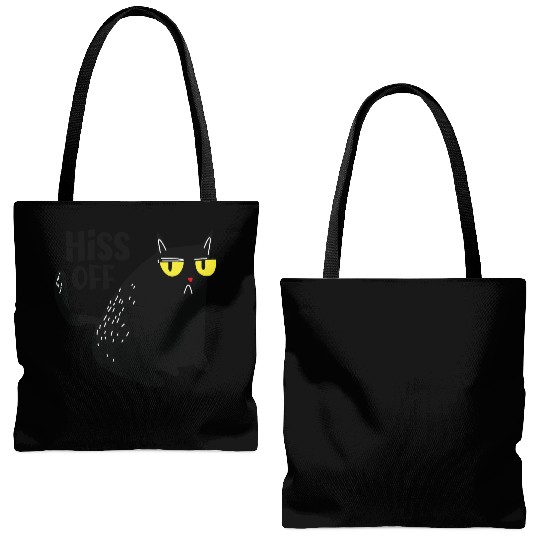 hiss off cat Tote Bags (AOP)