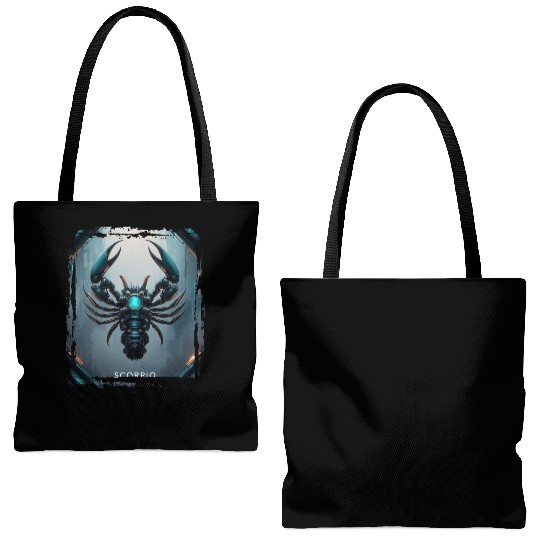 Zodiac sign Scorpio in cyberpunk era Future Tote Bags (AOP)