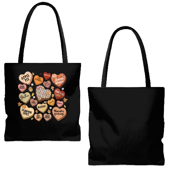 fall candy hearts Tote Bags (AOP)