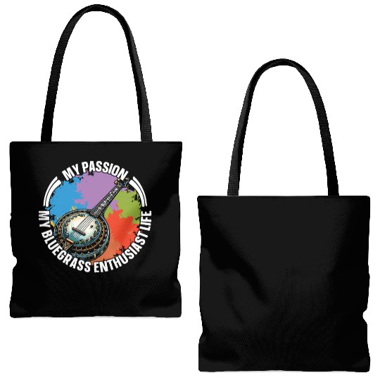 Bluegrass Music My Passion My Bluegrass Musician Tote Bags (AOP)
