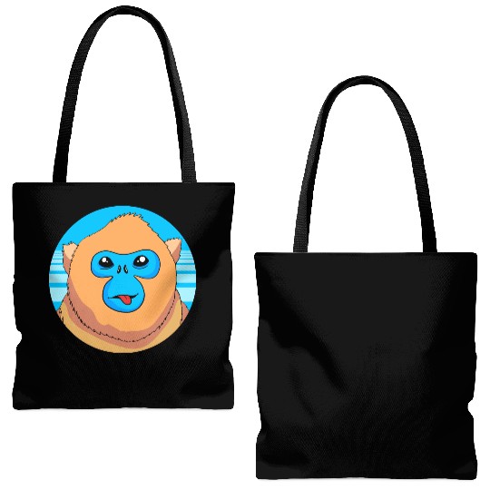 Monkey Lover Cute Snub Nosed Monkey Face Tote Bags (AOP)