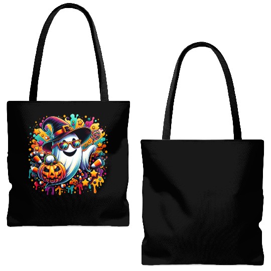 Ghost Halloween Tote Bags (AOP), Halloween Tote Bags (AOP)