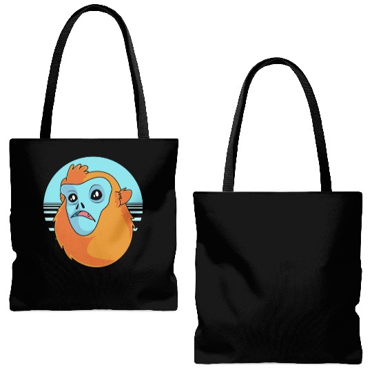 Funny Monkey Face Golden Snub Nosed Monkey Tote Bags (AOP)