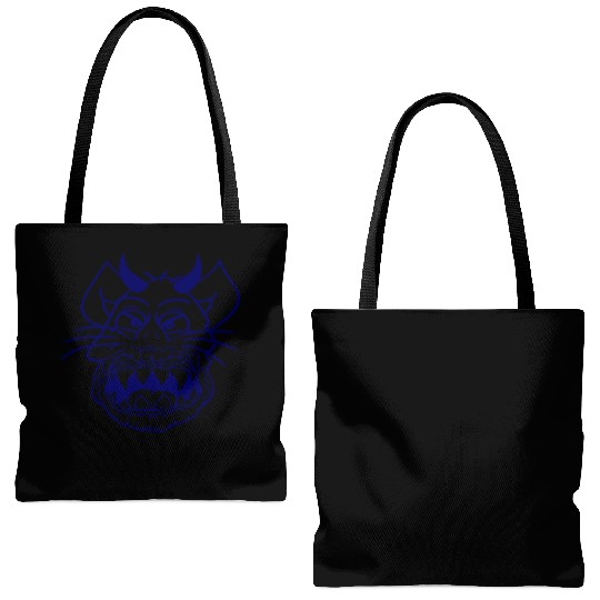 Demon Monster Cat Halloween Fun Horror Devil Horns Tote Bags (AOP)