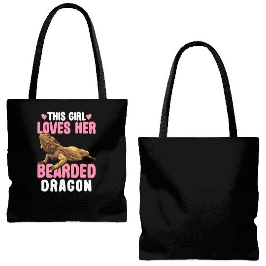This Girl Loves Her Bearded Dragon Lizard Lover Tote Bags (AOP)