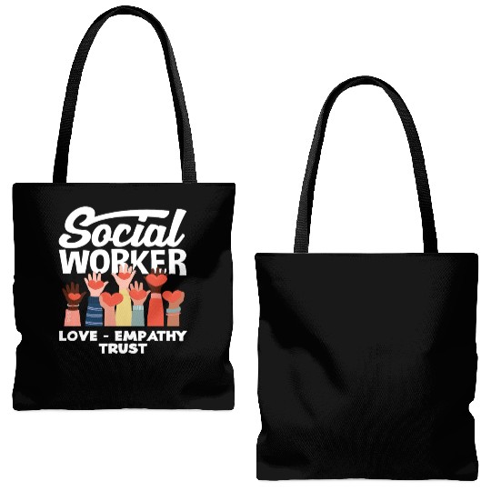 Social Worker Love Empathy Trust Tote Bags (AOP)