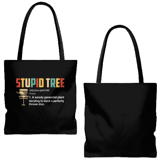 Vintage Stupid Tree Definition Tote Bags (AOP)