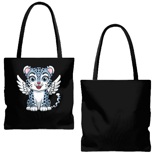 Blue tiger cat with angel wings dreamlike Tote Bags (AOP)