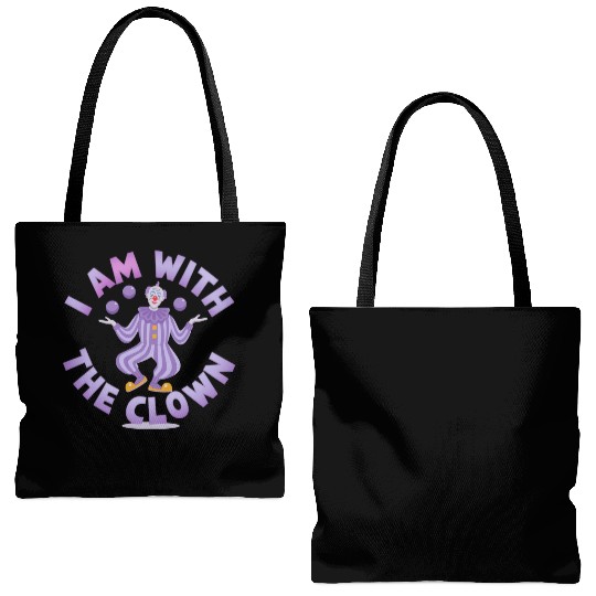 I Am With the Clown - Creepy & Funny Halloween Tote Bags (AOP)