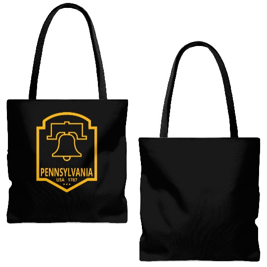 Vintage Pennsylvania Emblem with Liberty Bell Tote Bags (AOP)