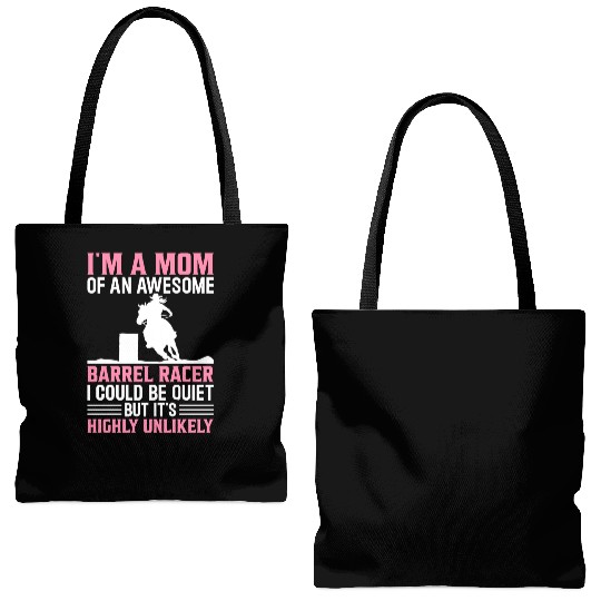 Mom Of Awesome Barrel Racer Barrel Racing Rodeo Ho Tote Bags (AOP)