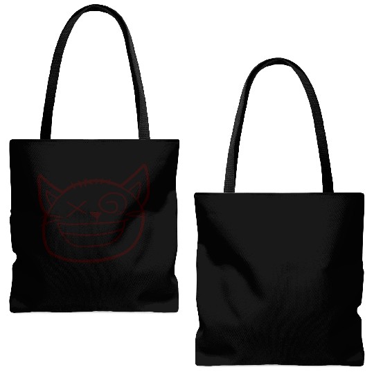 Crazy Cat Weird Funny Eyes Cool Grimace Cartoon Tote Bags (AOP)