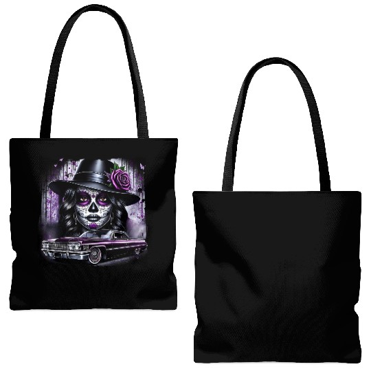 lowrider catrina Sugar skull Tote Bags (AOP)