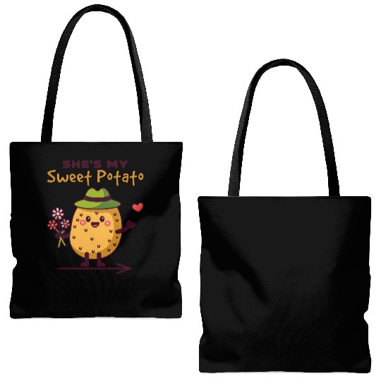 She's My Sweet Potato Funny Matching Couples Tote Bags (AOP)