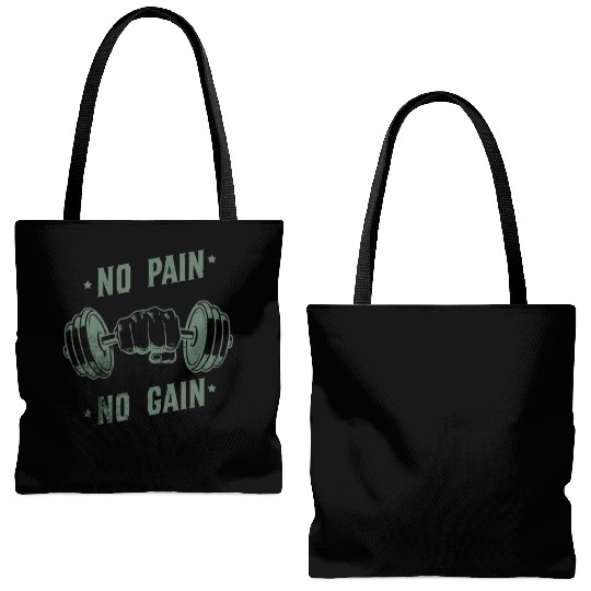 No Pain, No Gain Tote Bags (AOP)