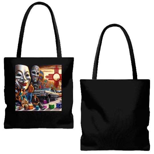 New Mexico Zia Symbol Tote Bags (AOP)