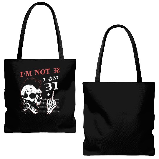 I Am 31 Plus Middle Finger - 32nd Birthday Tote Bags (AOP)