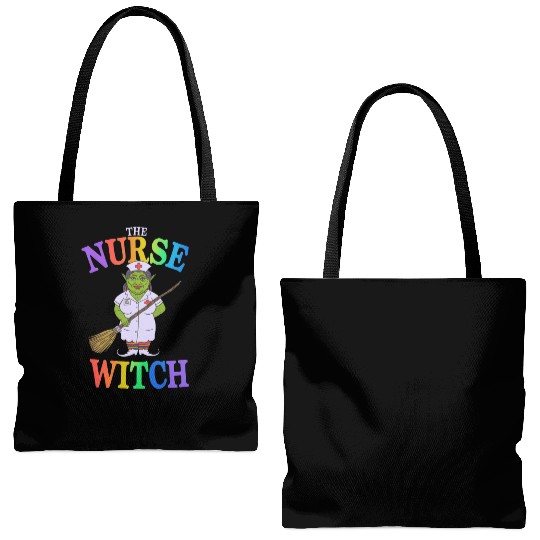 The Nurse Witch A Spooky Halloween Tale of Horror Tote Bags (AOP)