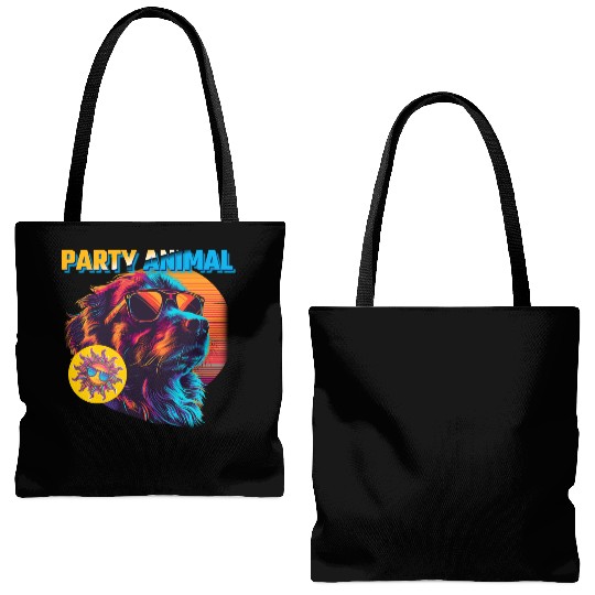 Party Animal Vintage Tote Bags (AOP)