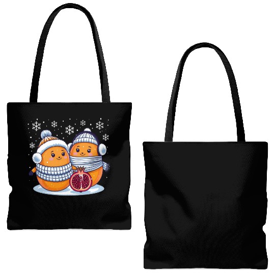 Cozy Winter Fruits: Oranges & Pomegranate Tote Bags (AOP)