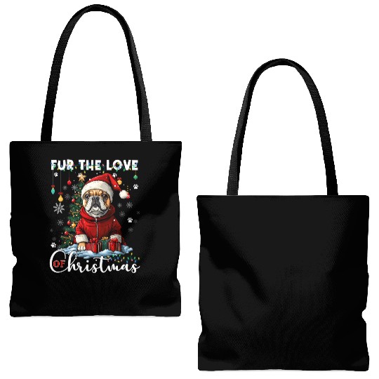 French Bulldog Christmas Tree Decoration Dog Lover Tote Bags (AOP)