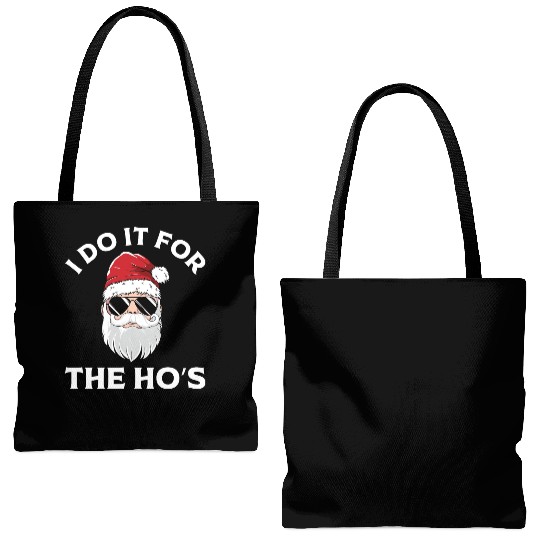 I Do It For the Ho's (Funny Christmas Santa) Tote Bags (AOP)