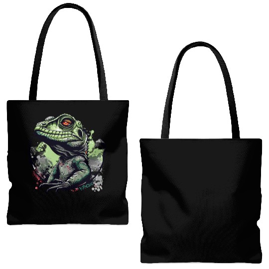 Water Dragon Lizard Tote Bags (AOP)